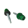 Colorful Hex Washer Head Self-Drilling Screw With EPDM Washer Carbon Steel Zinc Plated Din7504-K