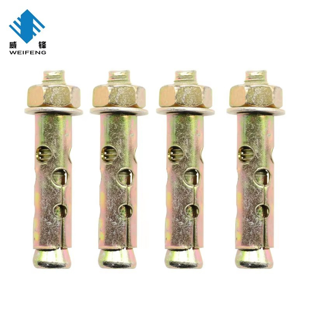 Sleeve Anchor 9-hole With Hex Nut and Washer Yellow Zinc Plated Carbon Steel