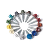 Colorful Hex Washer Head Self-Drilling Screw With EPDM Washer Carbon Steel Zinc Plated Din7504-K