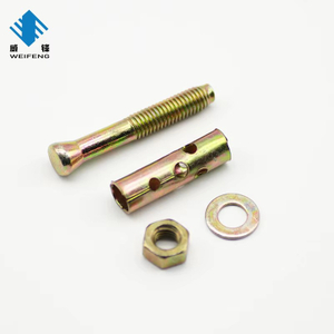 Sleeve Anchor 9-hole With Hex Nut and Washer Yellow Zinc Plated Carbon Steel